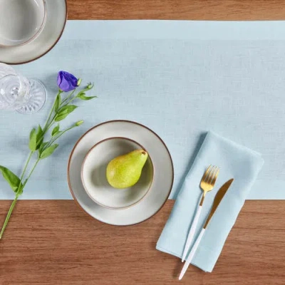 Solino Home Linen Table Runner In Blue