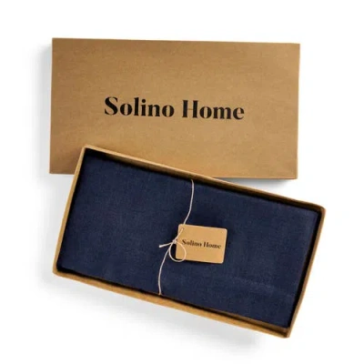 Solino Home Linen Table Throw In Blue