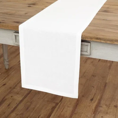 Solino Home Linen Table Runner In White
