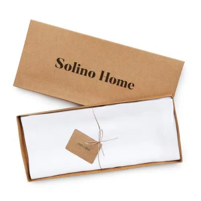 Solino Home Linen Table Runner In White