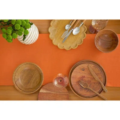 Solino Home Linen Table Runner In Orange