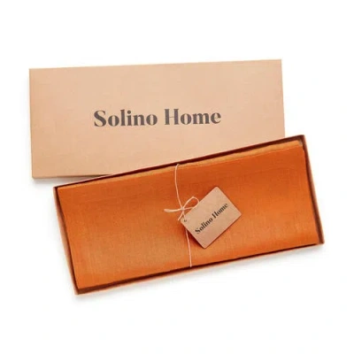 Solino Home Linen Table Runner In Orange