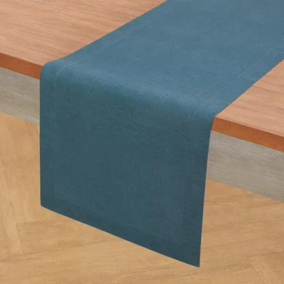 Solino Home Linen Table Runner In Blue