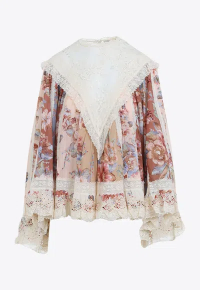 Zimmermann Awaken Lace-trimmed Blouse In Multi