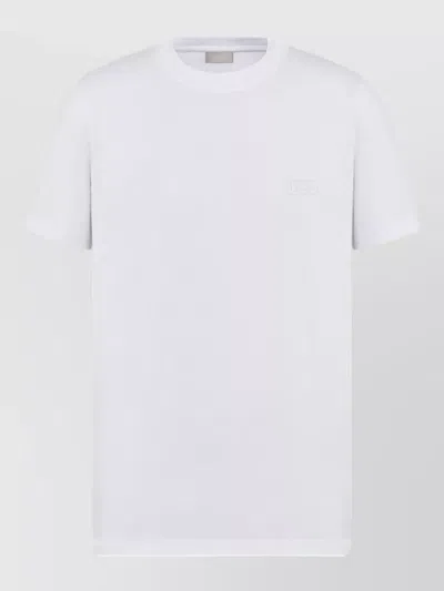 Dior Plain Knitted T-shirt In White