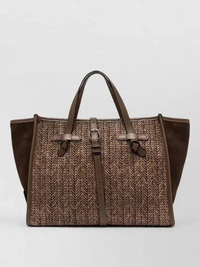 Gianni Chiarini Miss Marcella 32 Tote Bag Buckle Handles In Brown