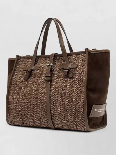 Gianni Chiarini Miss Marcella 32 Tote Bag Buckle Handles In Brown