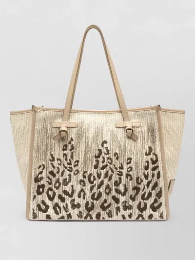 Gianni Chiarini Marcella Tote Bag Animal Print Texture In Neutral