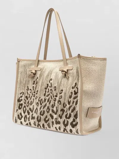 Gianni Chiarini Marcella Tote Bag Animal Print Texture In Neutral
