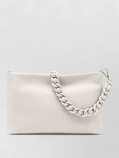 Gianni Chiarini Brenda Clutch Bag Textured Finish Straps In White