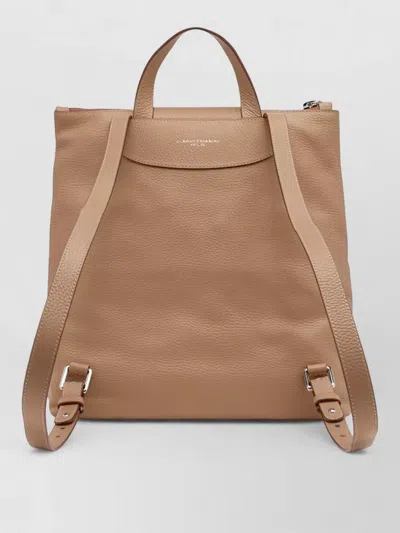Gianni Chiarini Urban Backpack Adjustable Straps Front Zip Pocket In Brown