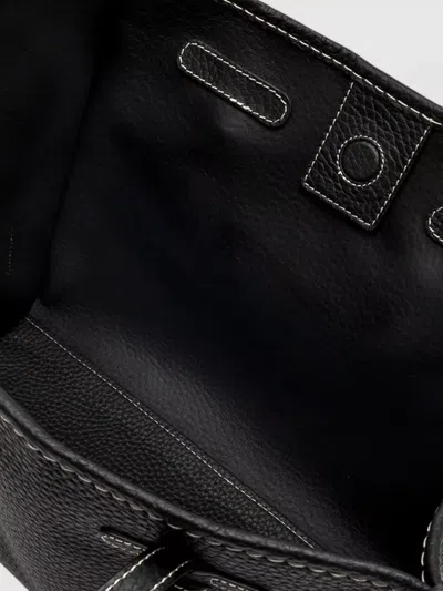 Gianni Chiarini Marcella Tote Bag Textured Contrast Stitching In Black