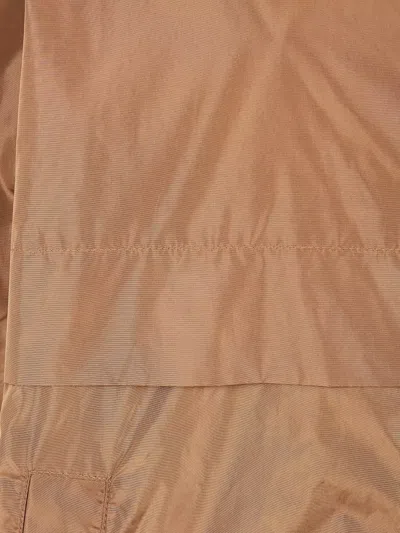 Semicouture Nylon K Way Hooded Jacket Drawstring Hem In Brown