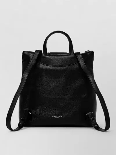 Gianni Chiarini Backpack Adjustable Straps Front Zip Pocket In Black