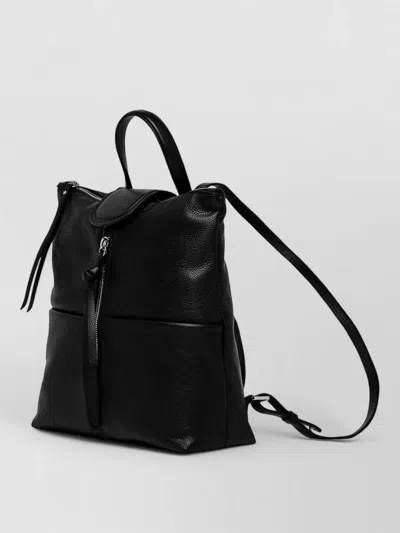 Gianni Chiarini Backpack Adjustable Straps Front Zip Pocket In Black