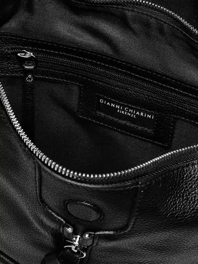 Gianni Chiarini Backpack Adjustable Straps Front Zip Pocket In Black