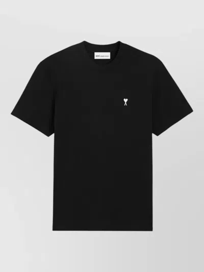 Ami Alexandre Mattiussi Ami De Coeur Logo-embroidered T-shirt In Gray