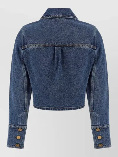 Balmain Blazer Featuring Chest Pockets Long Sleeves In Blue