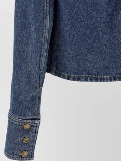Balmain Blazer Featuring Chest Pockets Long Sleeves In Blue