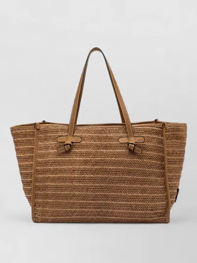 Gianni Chiarini Marcella Tote Bag Dual Handles Woven Texture In Brown