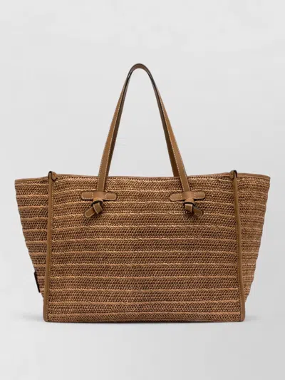 Gianni Chiarini Marcella Tote Bag Dual Handles Woven Texture In Brown