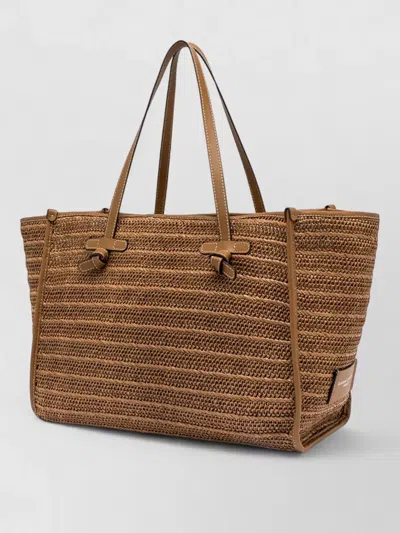 Gianni Chiarini Marcella Tote Bag Dual Handles Woven Texture In Brown