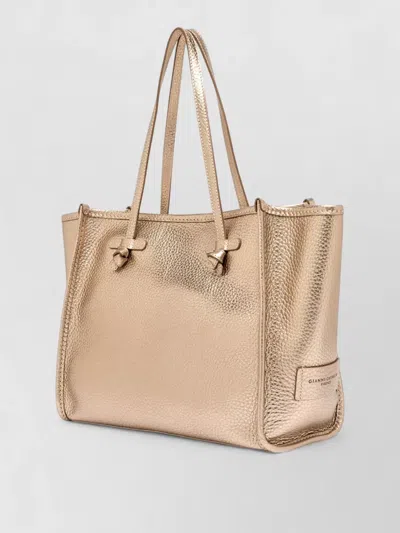 Gianni Chiarini Marcella Tote Bag Dual Handles Metallic In Gold