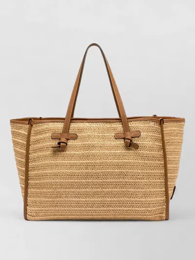 Gianni Chiarini Marcella Tote Bag Contrast Trim Woven In Brown