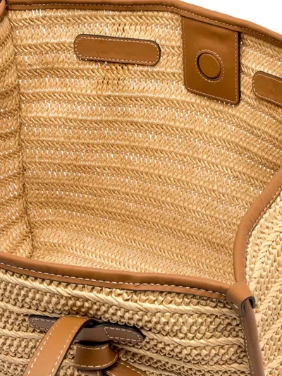 Gianni Chiarini Marcella Tote Bag Contrast Trim Woven In Brown