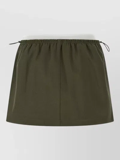 Alexander Wang Layered Waist Mini Skirt Short Length In Green