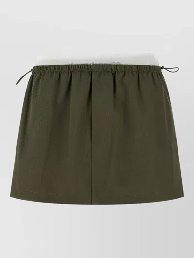 Alexander Wang Layered Waist Mini Skirt Short Length In Green