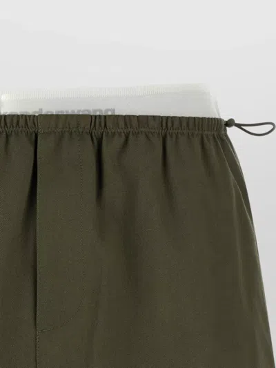 Alexander Wang Layered Waist Mini Skirt Short Length In Green