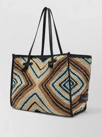 Gianni Chiarini Marcella Tote Bag Dual Handles Woven Design In Multi