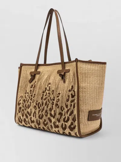 Gianni Chiarini Marcella Tote Bag Animal Pattern Texture In Brown