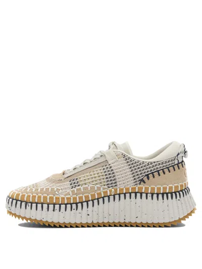 Chloé Chloe Nama Whipstitch-trim Low Top Sneaker In Multi