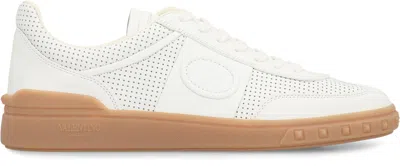 Valentino Garavani Nappa Leather Upvillage Round Toe Sneakers In White