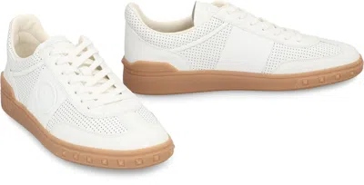 Valentino Garavani Nappa Leather Upvillage Round Toe Sneakers In White