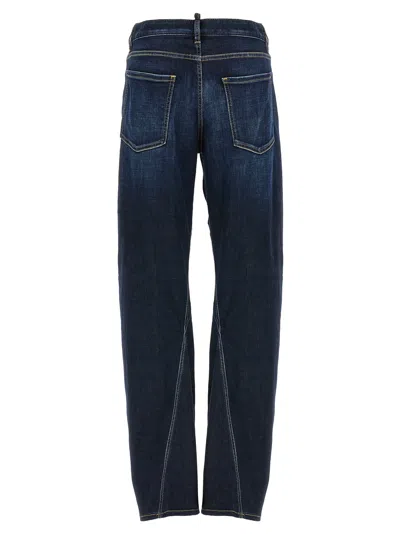 Dsquared2 Wide-leg Jeans With Classic Five-pocket Design In Blue