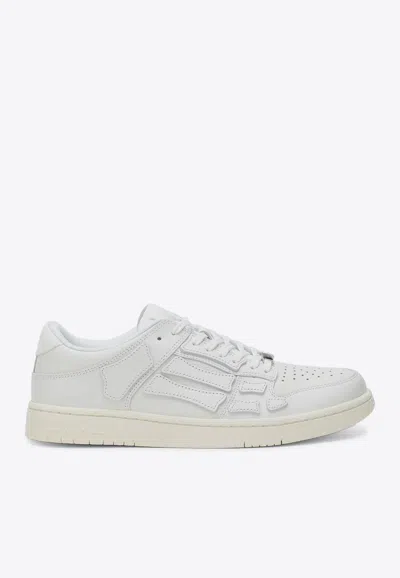 Amiri Pacific Bones Leather Panelled Sneakers In White