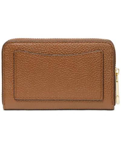 Michael Kors Jet Set Small Zip Around Card Case In Brown