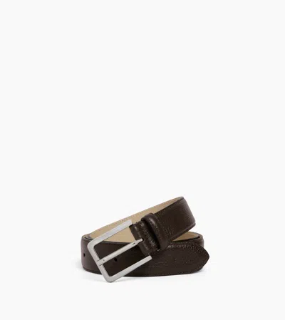 Le Tanneur Ceinture Homme Avec Boucle Rectangle En Cuir Grainé In Brown