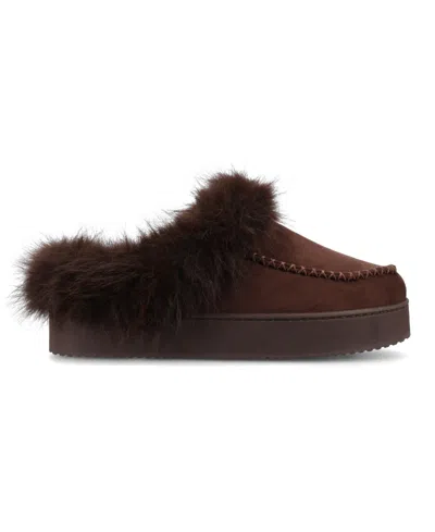 Journee Collection Women's Taran Round Toe Clog Slippers In Brown