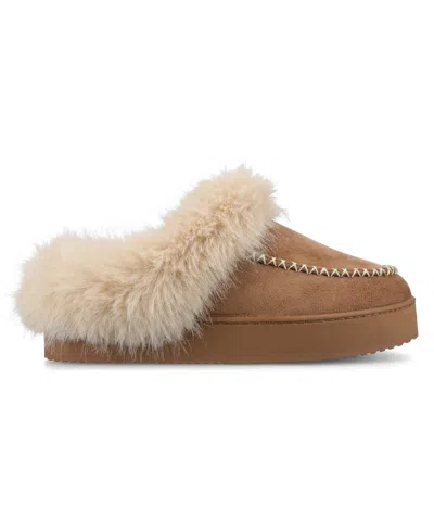 Journee Collection Women's Taran Round Toe Clog Slippers In Brown