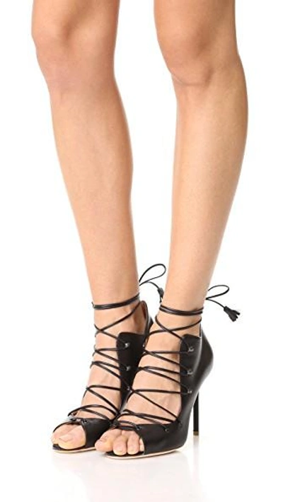 Shop Malone Souliers Savannah Lace Up Sandals In Black