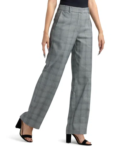 Bcx Junior's Millennium Check Straight Pants In Gray
