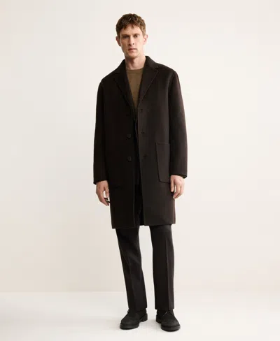 Mango Men's Handmade Wool Coat In Brown