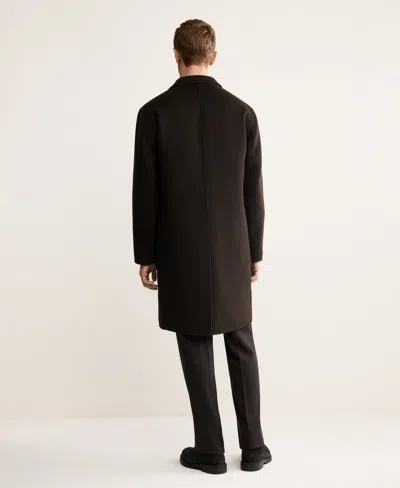 Mango Men's Handmade Wool Coat In Brown