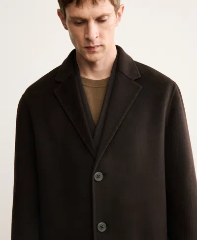 Mango Men's Handmade Wool Coat In Brown