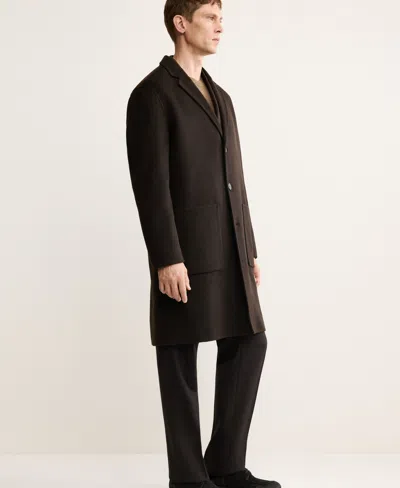 Mango Men's Handmade Wool Coat In Brown