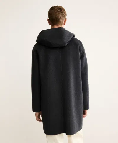 Mango Men's Handmade Wool Hood Coat In Black
